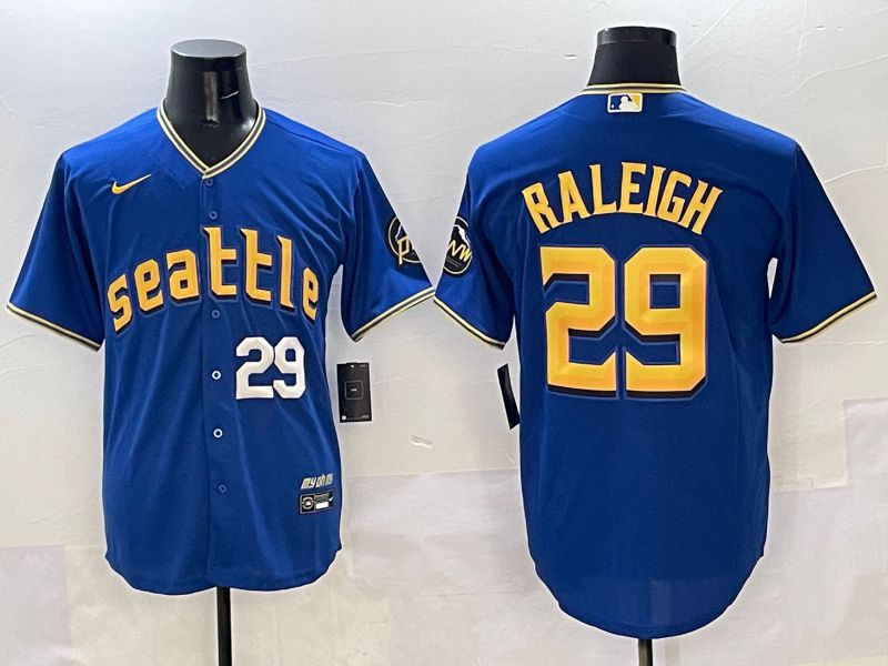 Men Seattle Mariners 29 Raleigh Blue City Edition 2025 Nike MLB Jersey style 4
